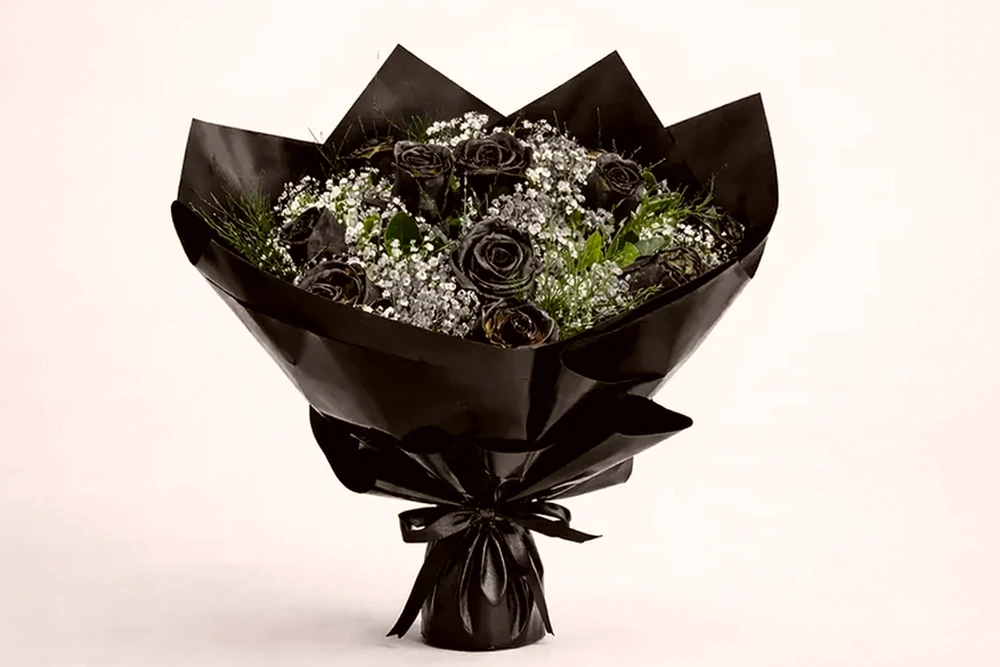Buquê Premium com 12 Rosas Pretas, imagem ilustrativa