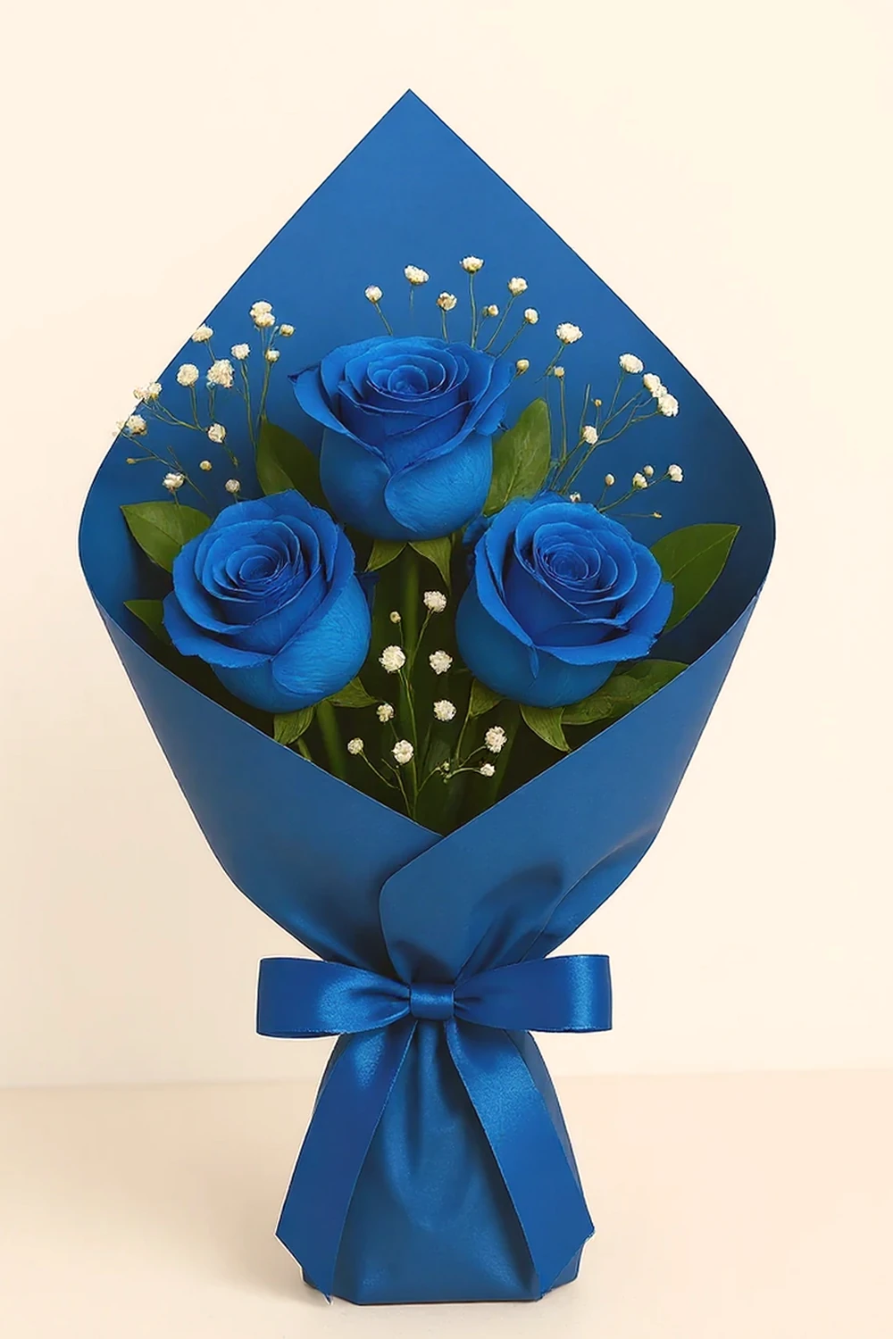 Buquê 3 Rosas Azuis, imagem ilustrativa